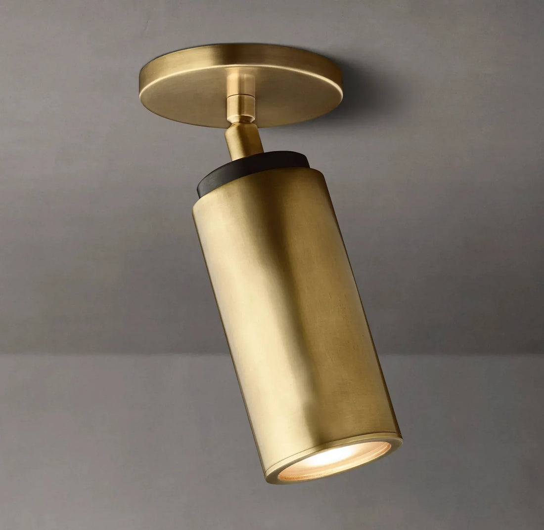 Champeaux Brass Pivoting Flushmount 4½”D - Grace Lamp
