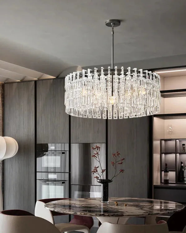 Marigan Multi-Tier Crystal Chain Round Chandelier 60" - Grace Lamp