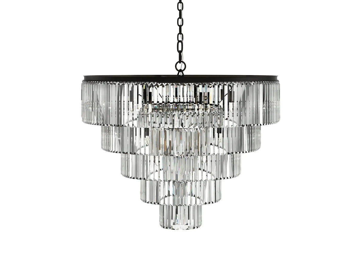 Leyland Tiered Round Crystal Chandelier - Grace Lamp
