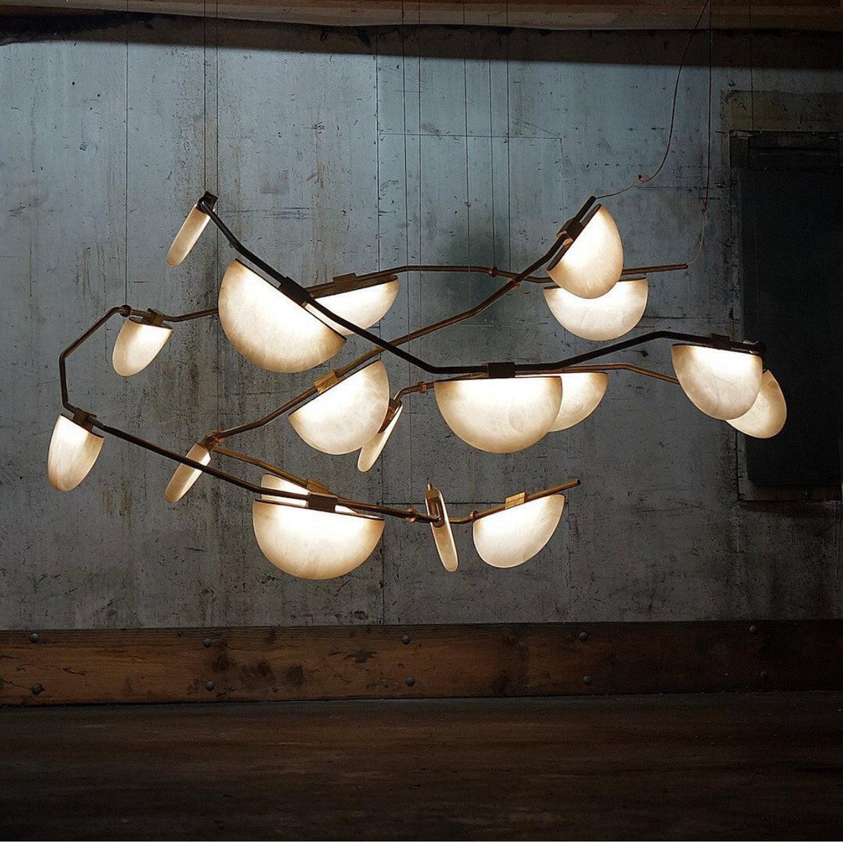 Enceladus Alabaster Chandelier, Artistic Modern Chandelier for Bar Area - Grace Lamp