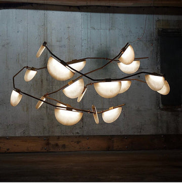 Enceladus Alabaster Chandelier, Artistic Modern Chandelier for Bar Area - Grace Lamp