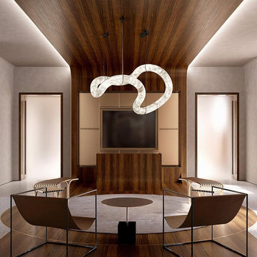 Beverly Symmetrical Entryway Alabaster Pendant Light for Dining Table - Grace Lamp