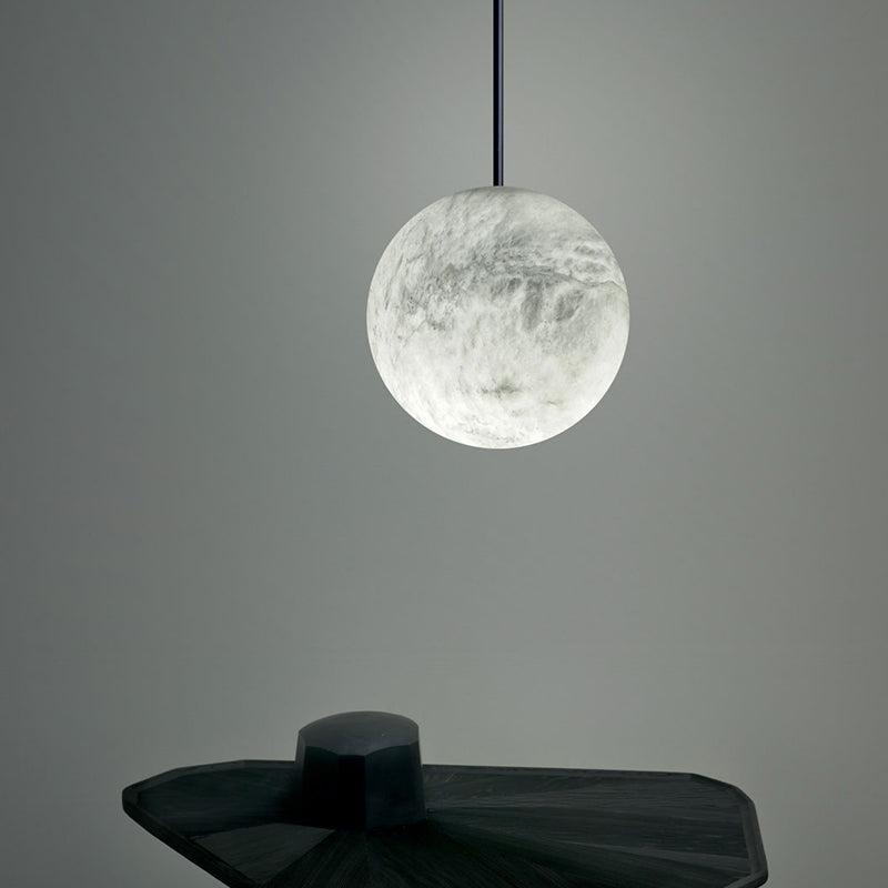 Luna Alabaster Sphere Staircase Chandelier, Multi Pendant Light - Grace Lamp