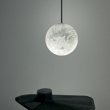 Luna Alabaster Sphere Staircase Chandelier, Multi Pendant Light - Grace Lamp