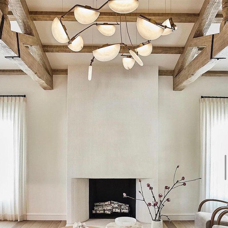 Enceladus Alabaster Chandelier, Artistic Modern Chandelier for Bar Area - Grace Lamp