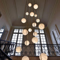 Luna Alabaster Sphere Staircase Chandelier, Multi Pendant Light - Grace Lamp