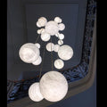 Luna Alabaster Sphere Staircase Chandelier, Multi Pendant Light - Grace Lamp