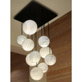 Luna Alabaster Sphere Staircase Chandelier, Multi Pendant Light - Grace Lamp
