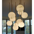 Luna Alabaster Sphere Staircase Chandelier, Multi Pendant Light - Grace Lamp