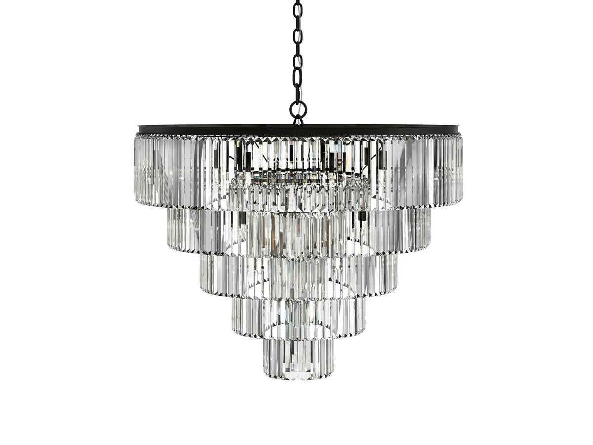 Leyland Tiered Round Crystal Chandelier - Grace Lamp