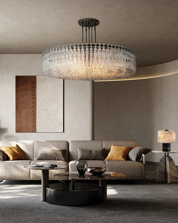 Marigan Multi-Tier Crystal Chain Round Chandelier 60" - Grace Lamp