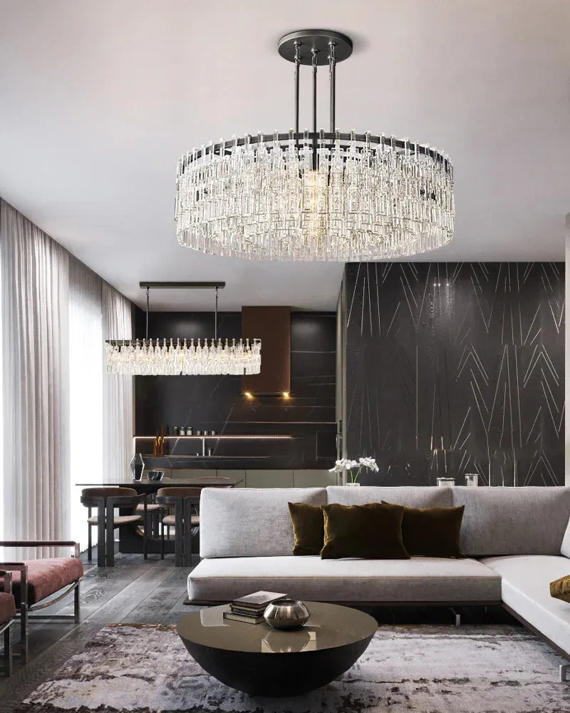 Marigan Multi-Tier Crystal Chain Round Chandelier 60" - Grace Lamp