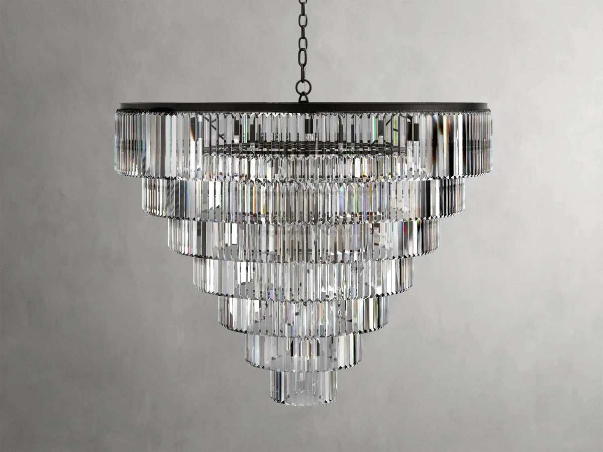 Leyland Tiered Round Crystal Chandelier - Grace Lamp