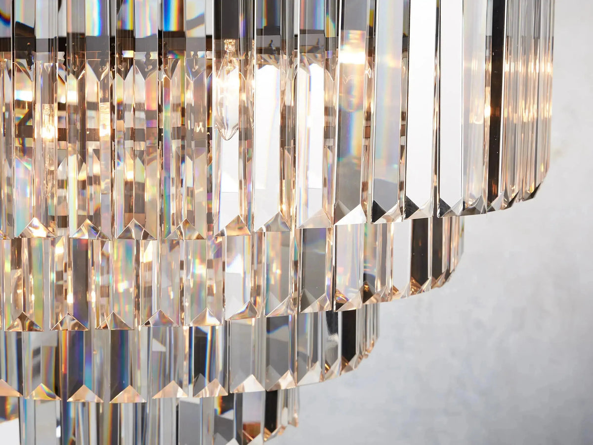 Leyland Tiered Round Crystal Chandelier - Grace Lamp