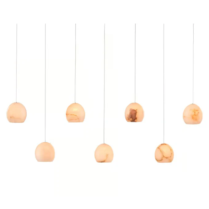 Maeva Round Alabaster Chandelier 13'' 21'' 36'' - Grace Lamp