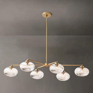Cabrette Clear Glass Mobile Linear Chandelier - Grace Lamp