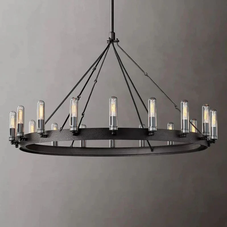 Camino Vintage Filament Outdoor Round Chandelier-Grace Lamp