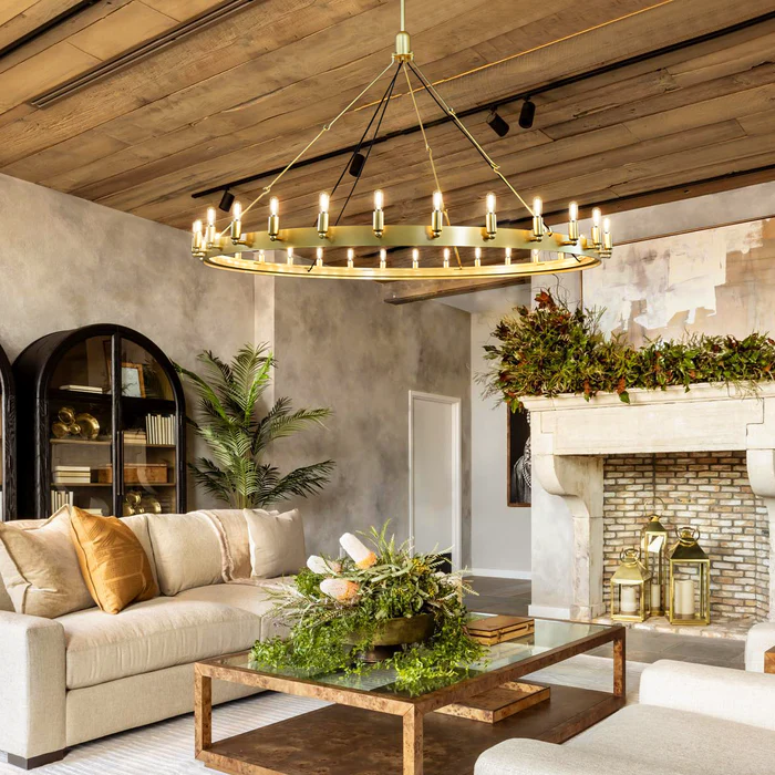 Camino Vintage Filament Outdoor Round Chandelier-Grace Lamp