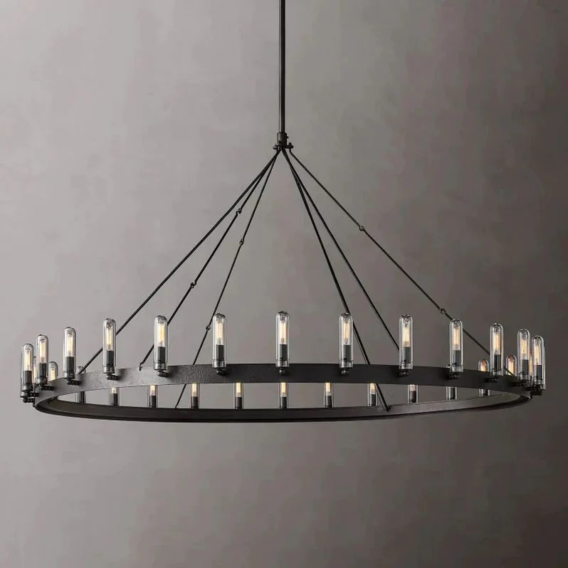 Camino Vintage Filament Outdoor Round Chandelier-Grace Lamp
