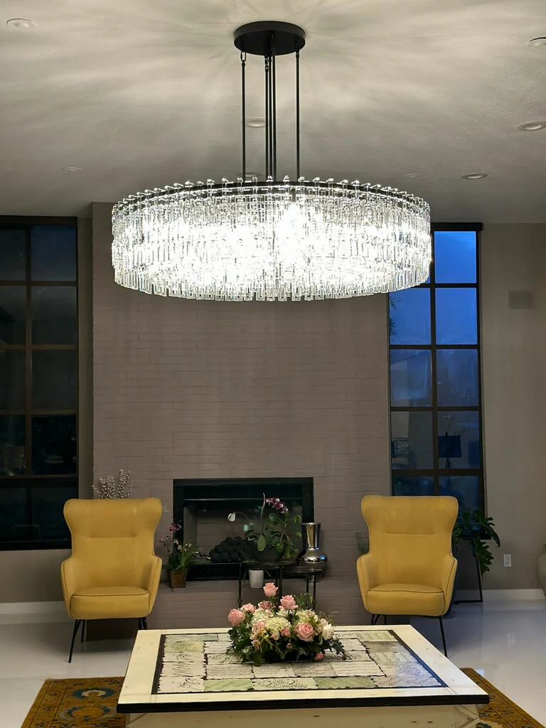 Marigan Multi-Tier Crystal Chain Round Chandelier 60" - Grace Lamp