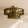 Amor 2-Tier Ghiaccio Glass Round Flushmount 18