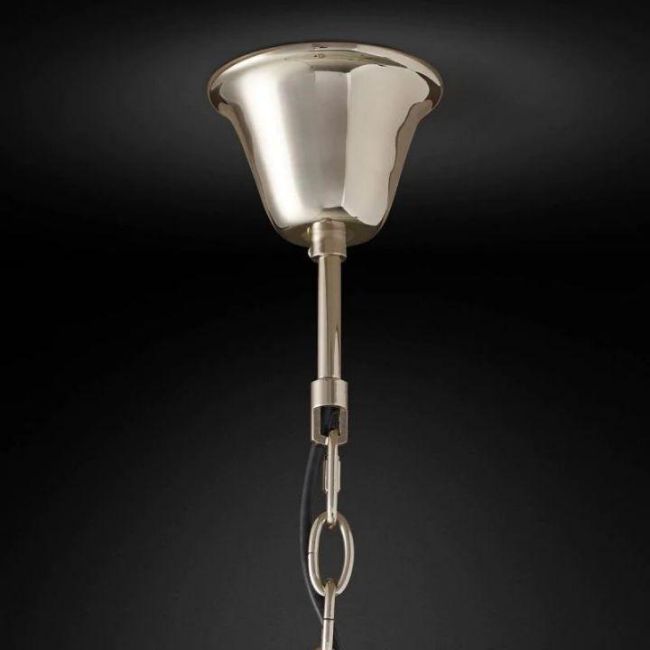 Rhys Crystal Art Deco Single Round Chandelier 32"D/43"D - Grace Lamp