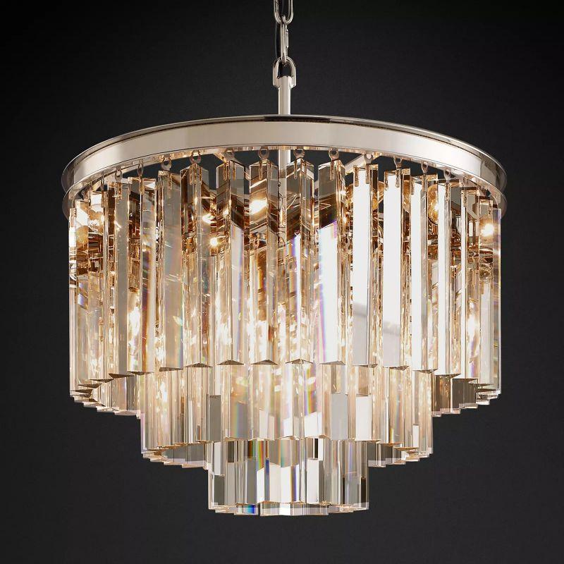1920S Odeon Crystal Round Chandelier 20" - Grace Lamp