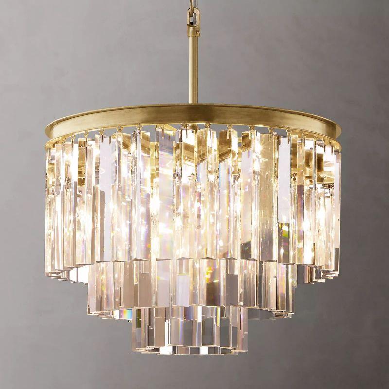 1920S Odeon Crystal Round Chandelier 20" - Grace Lamp