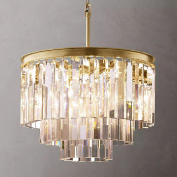 1920S Odeon Crystal Round Chandelier 20" - Grace Lamp