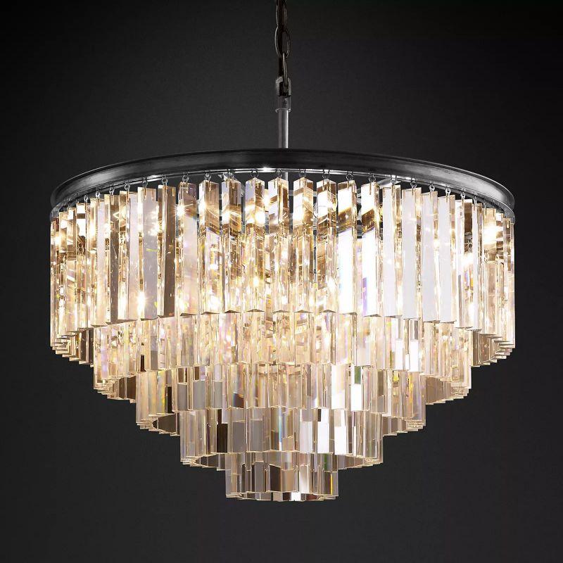 1920S Odeon Crystal Round Chandelier 32" - Grace Lamp