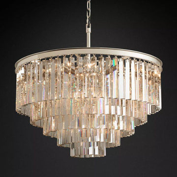 1920S Odeon Crystal Round Chandelier 32" - Grace Lamp