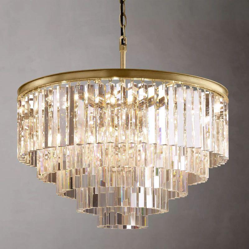 1920S Odeon Crystal Round Chandelier 32" - Grace Lamp