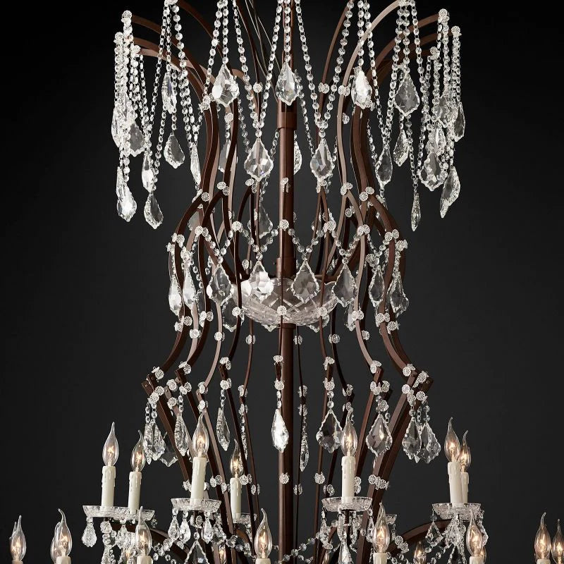 19TH Crystal Rococo Round Chandelier 101"-MEET LIGHTING