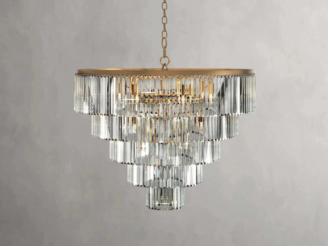 Leyland Tiered Round Crystal Chandelier - Grace Lamp