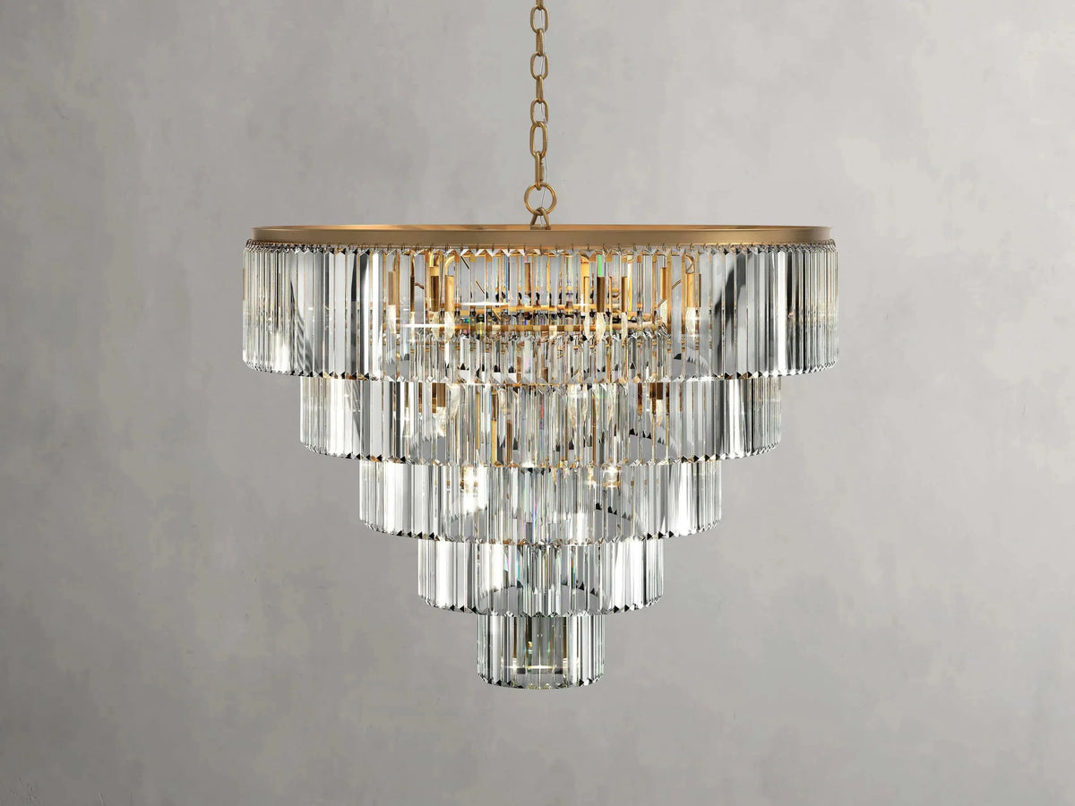Leyland Tiered Round Crystal Chandelier - Grace Lamp