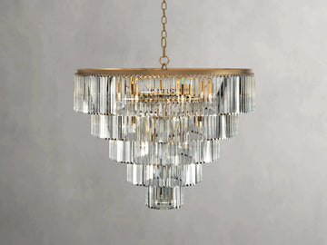 Leyland Tiered Round Crystal Chandelier - Grace Lamp