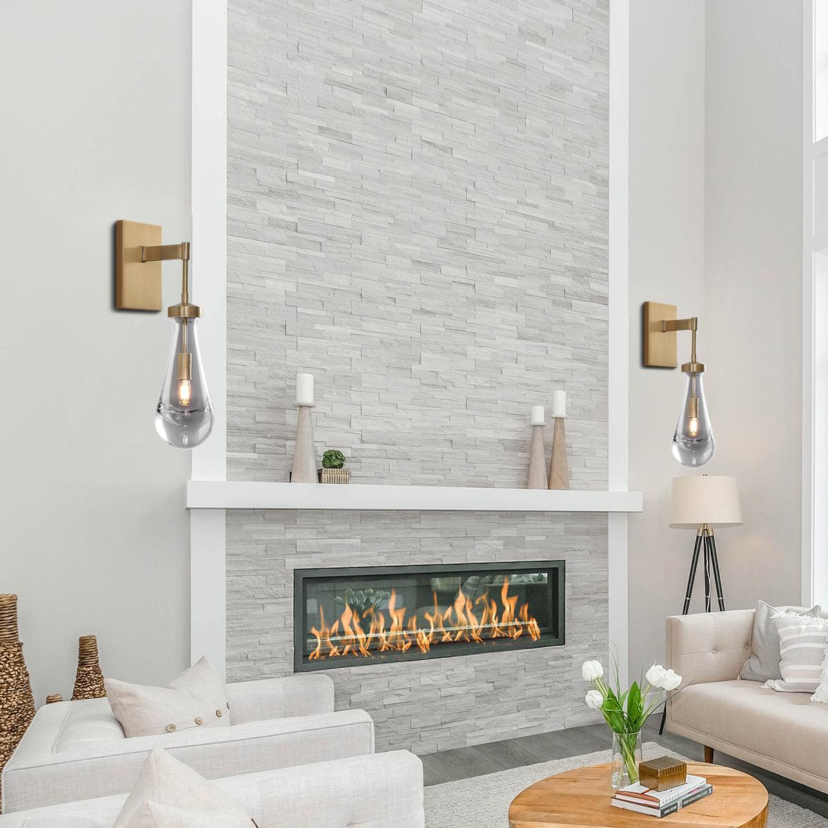 Rain Glass Wall Sconce Rod - Grace Lamp