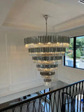 Extra Large Round Cone Tiered Crystal Chandelier for Foyer/Enterway/Living Room - Grace Lamp