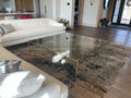 Thaddeus Forged Iron Square Glass Coffee Table - Grace Lamp