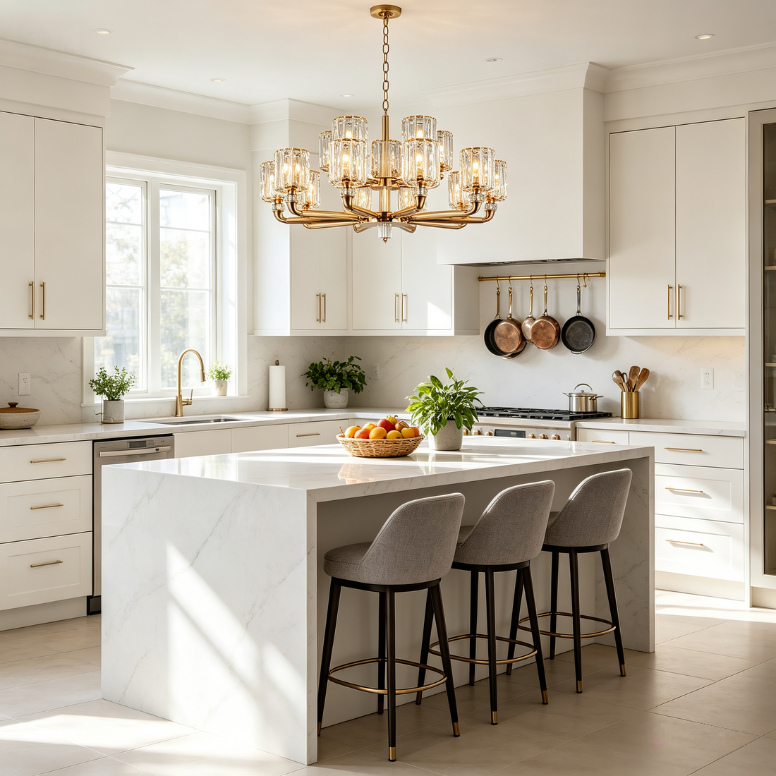 Valencia Multi-Tier Fluted Crystal Chandelier