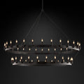 Camino Vintage Candelabra 2-Tier Round Chandelier 63''D - Grace Lamp