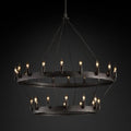 Camino Vintage Candelabra 2-Tier Round Chandelier 38''D - Grace Lamp