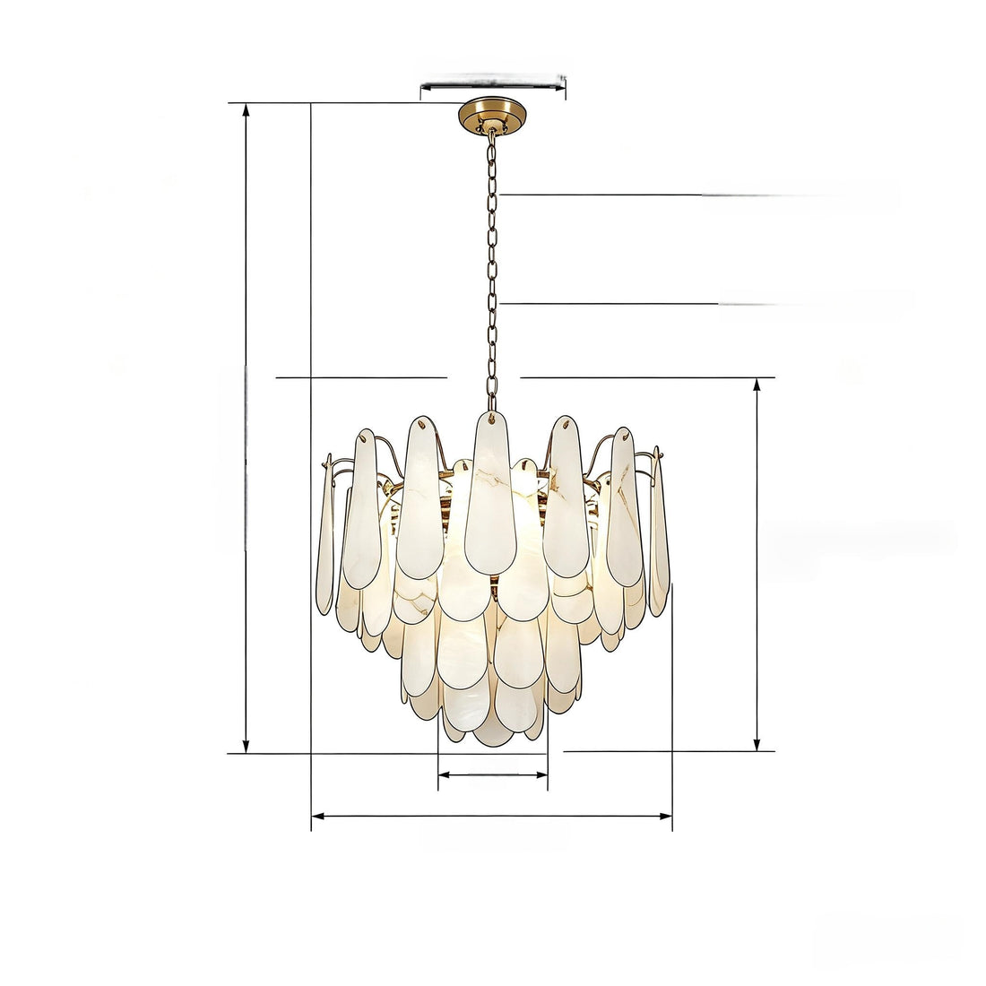 Cascading Alabaster Petal Chandelier