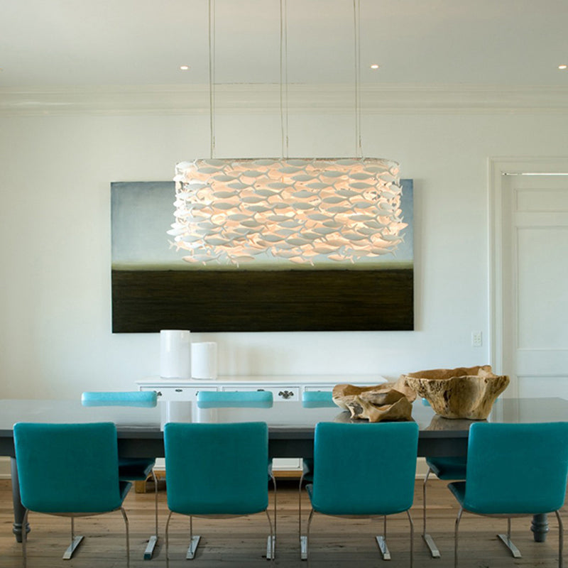 Porcelain Fish Shape Dining Table Chandelier-Grace Lamp