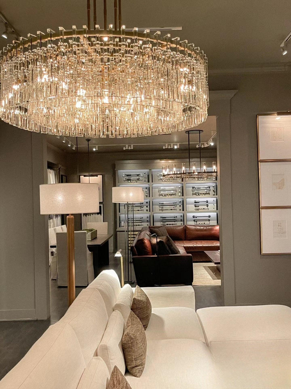 Marigan Multi-Tier Crystal Chain Round Chandelier 60" - Grace Lamp