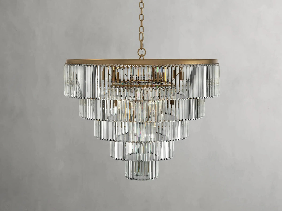 Leyland Tiered Round Crystal Chandelier - Grace Lamp