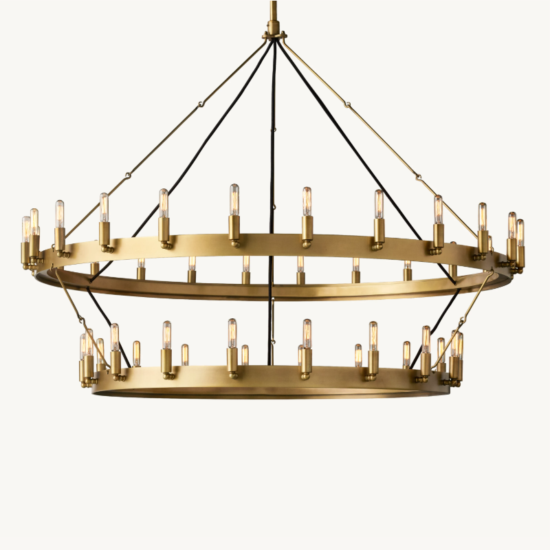 Camino Vintage Filament 2-Tier Round Chandelier 50‘’D - Grace Lamp