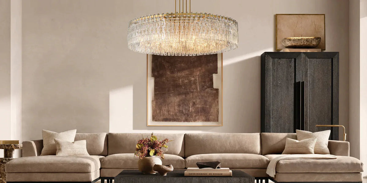 Marigan Multi-Tier Crystal Chain Round Chandelier 60" - Grace Lamp