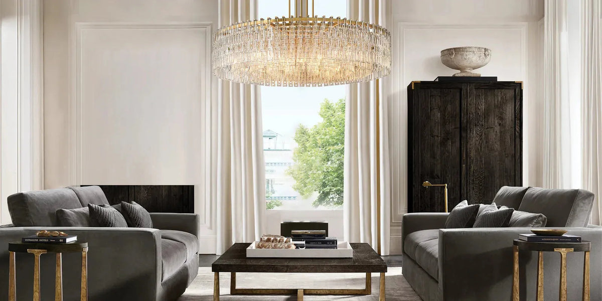 Marigan Multi-Tier Crystal Chain Round Chandelier 60" - Grace Lamp