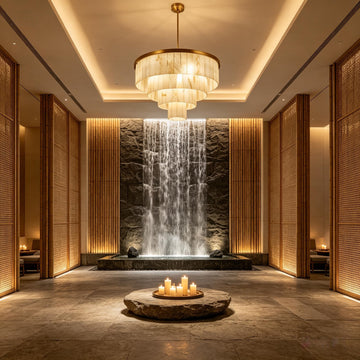 Tiered Alabaster Drum Chandelier